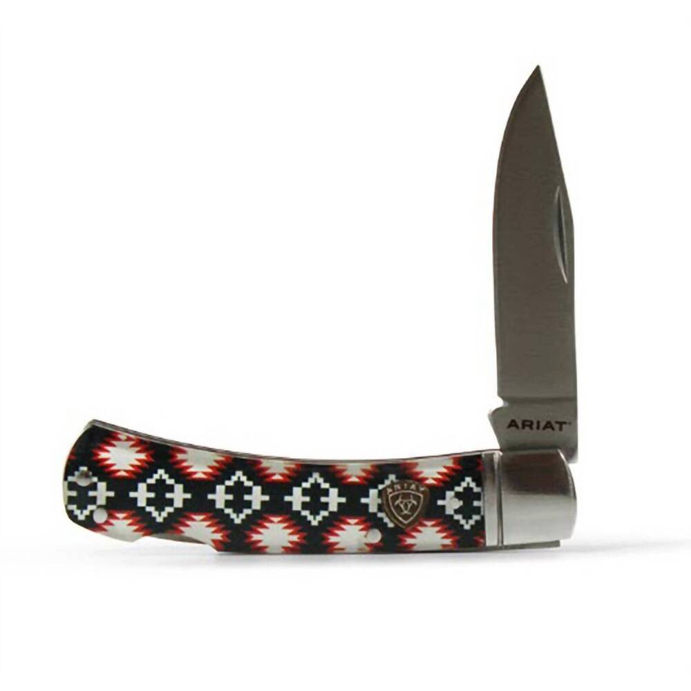 NEW ARIAT plain edge blade aztec pocket knife in multiple